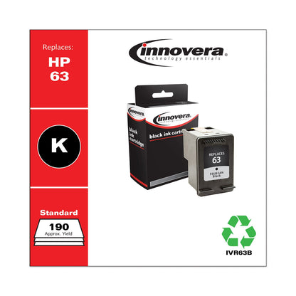 Innovera Remanufactured Black Ink, Replacement for 63 (F6U62AN), 190 Page-Yield