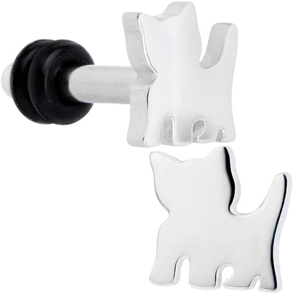Steel Cat Lover Kitty Cat Single Flare Plug Set 14G to 0G