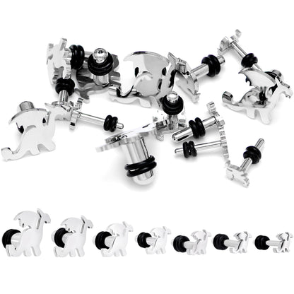 Steel Fantasy Dragon Single Flare Plug Set 14G to 2G