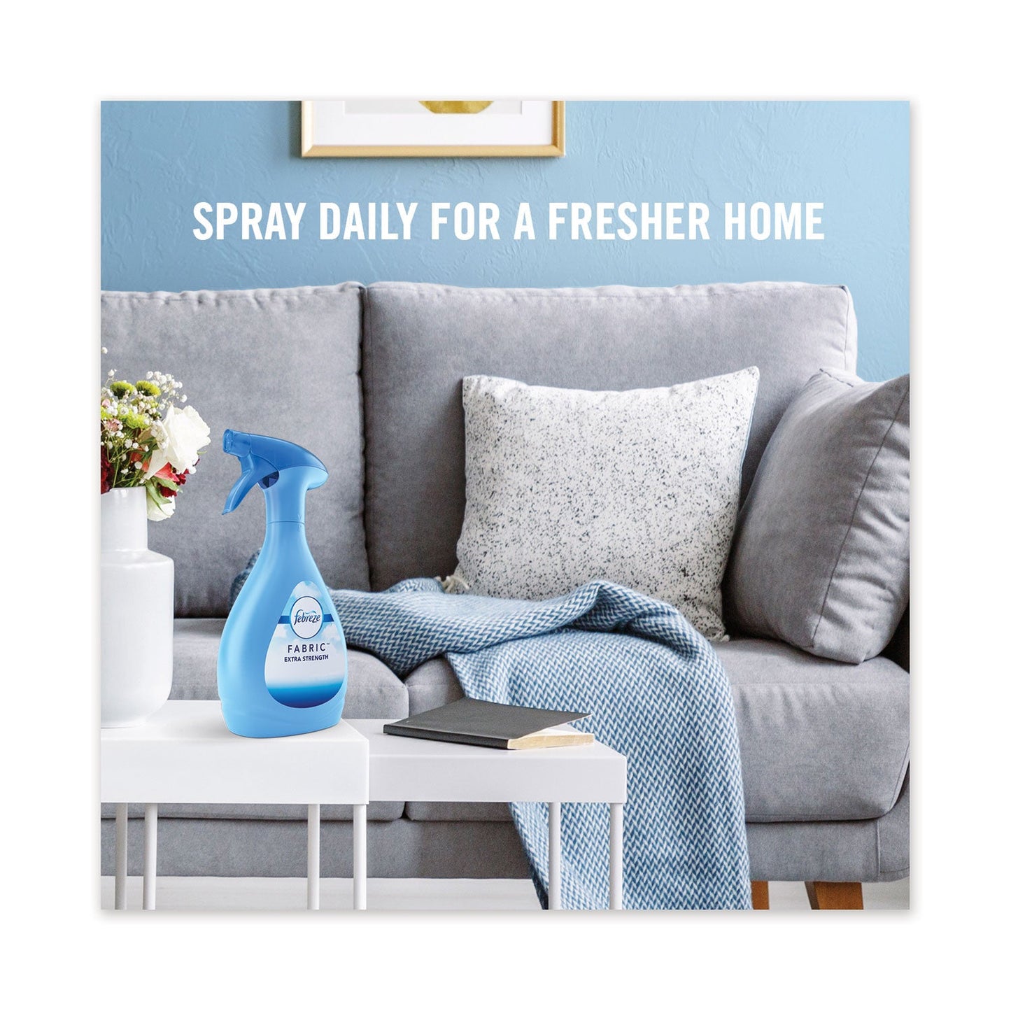 Febreze FABRIC Refresher/Odor Eliminator, Extra Strength, Original, 16.9 oz Spray Bottle, 8/Carton