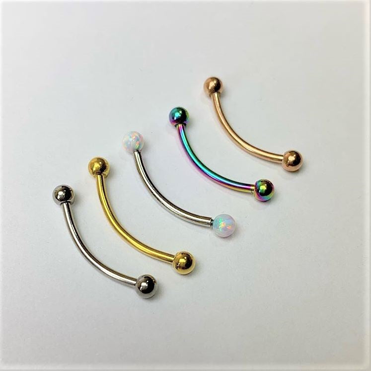 16G 9/16 Stainless Steel Curved Barbell
