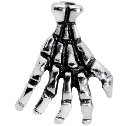 16G 1/4 Spooky Skeleton Hand Halloween Labret Monroe Tragus