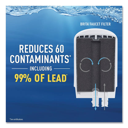 Brita On Tap Faucet Water Filter System, White, 4/Carton