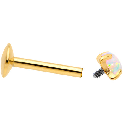 16G 5/16 3mm Syn Opal Gold G23 Titanium Internal Thread Labret