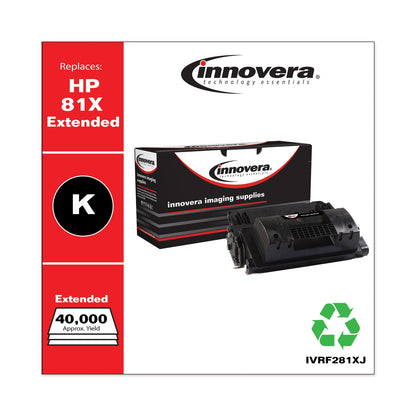 Innovera Remanufactured Black Extra High-Yield Toner, Replacement for 81X (CF281X(J)), 40,000 Page-Yield