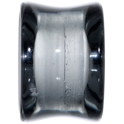 Translucent Black Glass Tunnel Plug Set 2G to 1 Inch