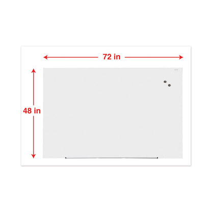 Universal Frameless Magnetic Glass Marker Board, 72" x 48", White