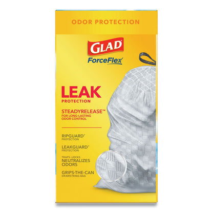 Glad OdorShield Tall Kitchen Drawstring Bags, 13 gal, 0.72 mil, 24" x 27.38", White, 240/Carton