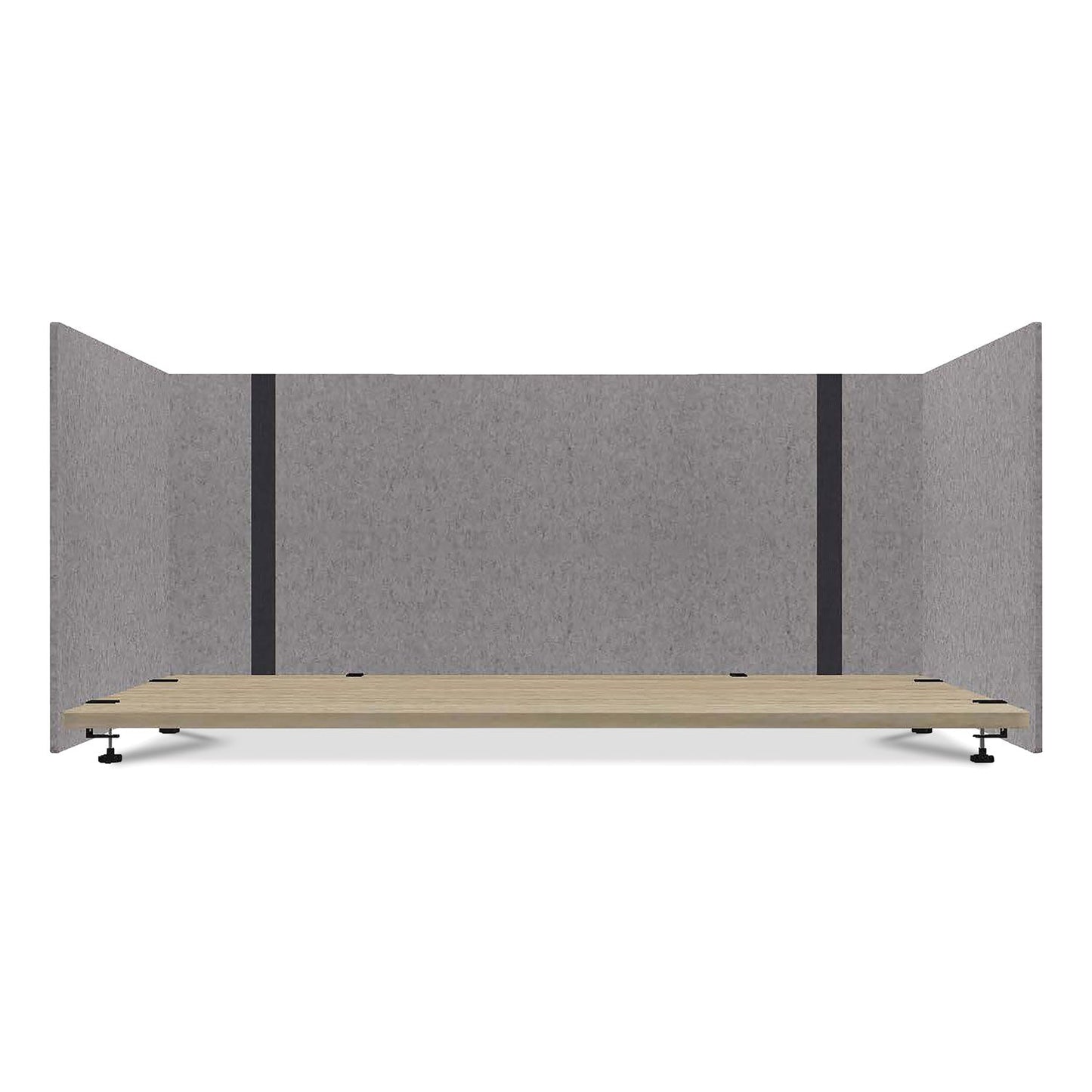 Lumeah Adjustable Desk Screen with Returns, 48 to 78 x 29 x 26.5, Polyester, Gray