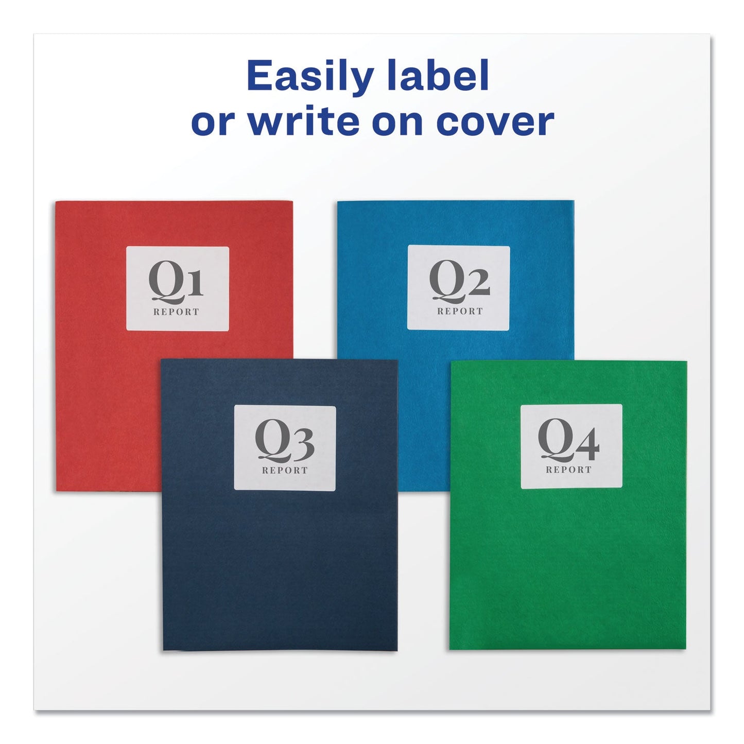 Avery Two-Pocket Folder, 40-Sheet Capacity, 11 x 8.5, Dark Blue, 25/Box