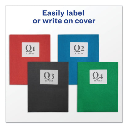 Avery Two-Pocket Folder, 40-Sheet Capacity, 11 x 8.5, Assorted Colors, 25/Box