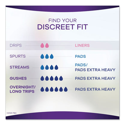 Always Discreet Incontinence Liners, Very Light Absorbency, Long, 44/Pack
