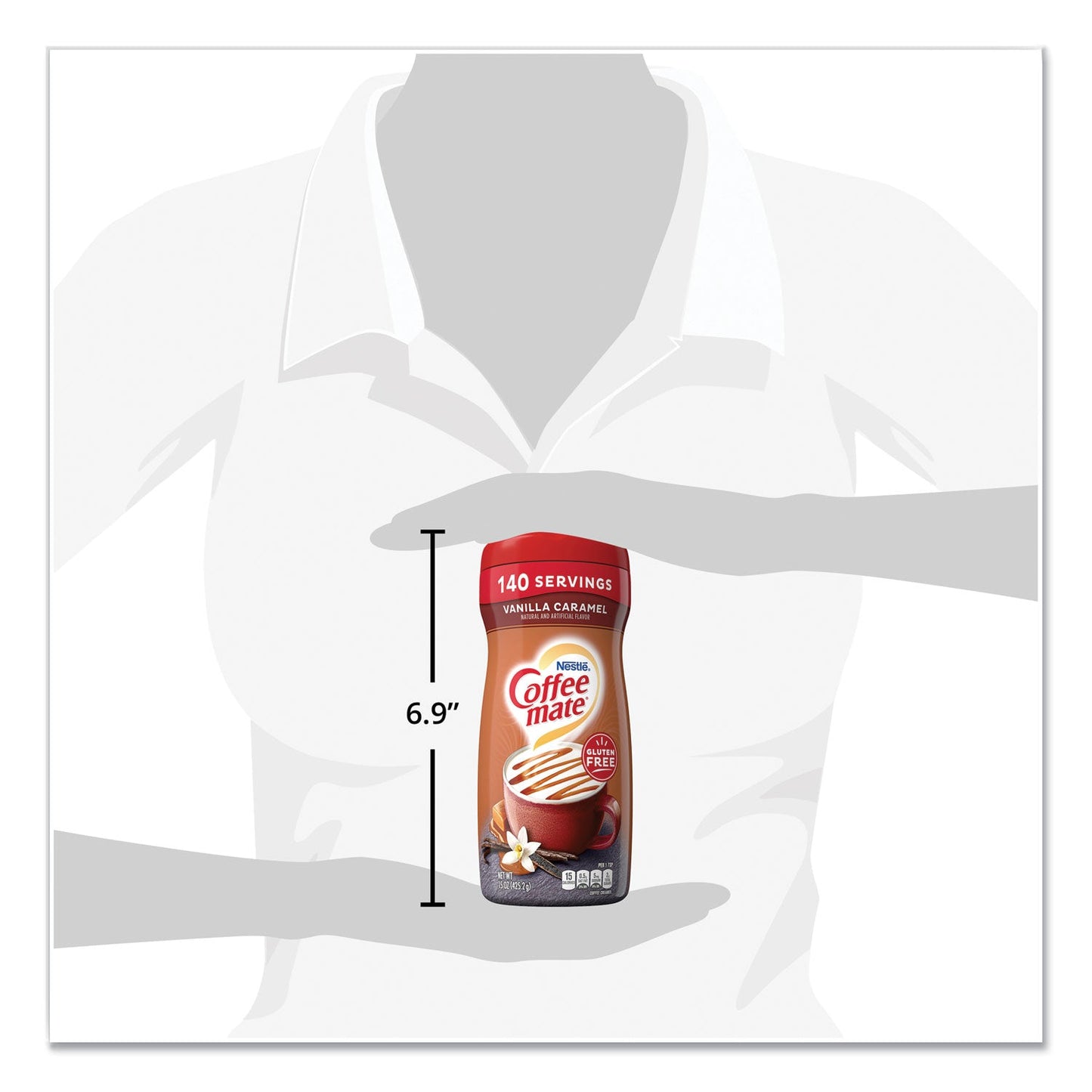 Coffee mate Vanilla Carmel Powdered Creamer, 15 oz Canister, 6/Carton