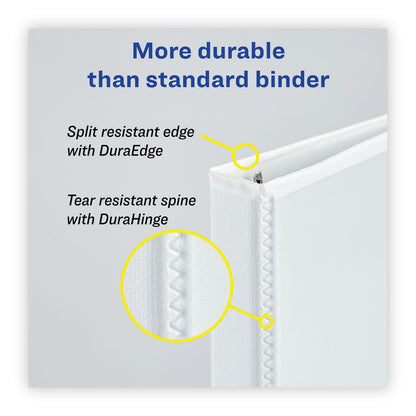 Avery Heavy-Duty Non Stick View Binder with DuraHinge and Slant Rings, 3 Rings, 3" Capacity, 11 x 8.5, White, 2/Pack