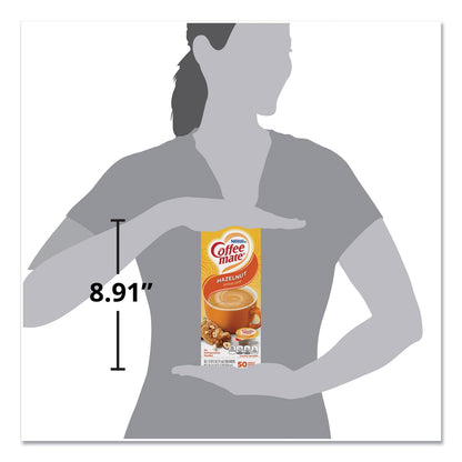 Coffee mate Liquid Coffee Creamer, Hazelnut, 0.38 oz Mini Cups, 50/Box