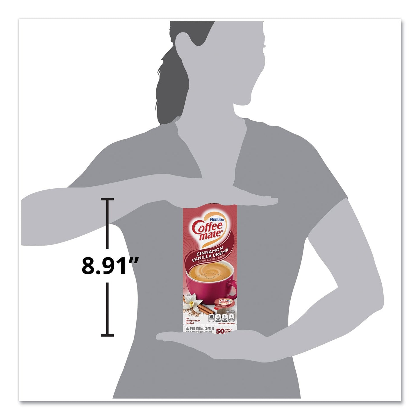 Coffee mate Liquid Coffee Creamer, Cinnamon Vanilla, 0.38 oz Mini Cups, 50/Box