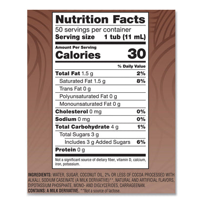 Coffee mate Liquid Coffee Creamer, Cafe Mocha, 0.38 oz Mini Cups, 50/Box