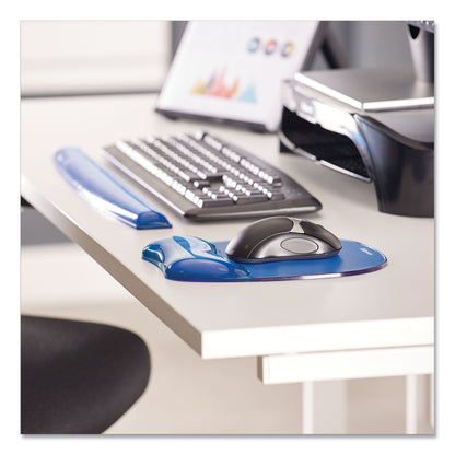 Fellowes Gel Crystals Mouse Pad with Wrist Rest, 7.87 x 9.18, Blue