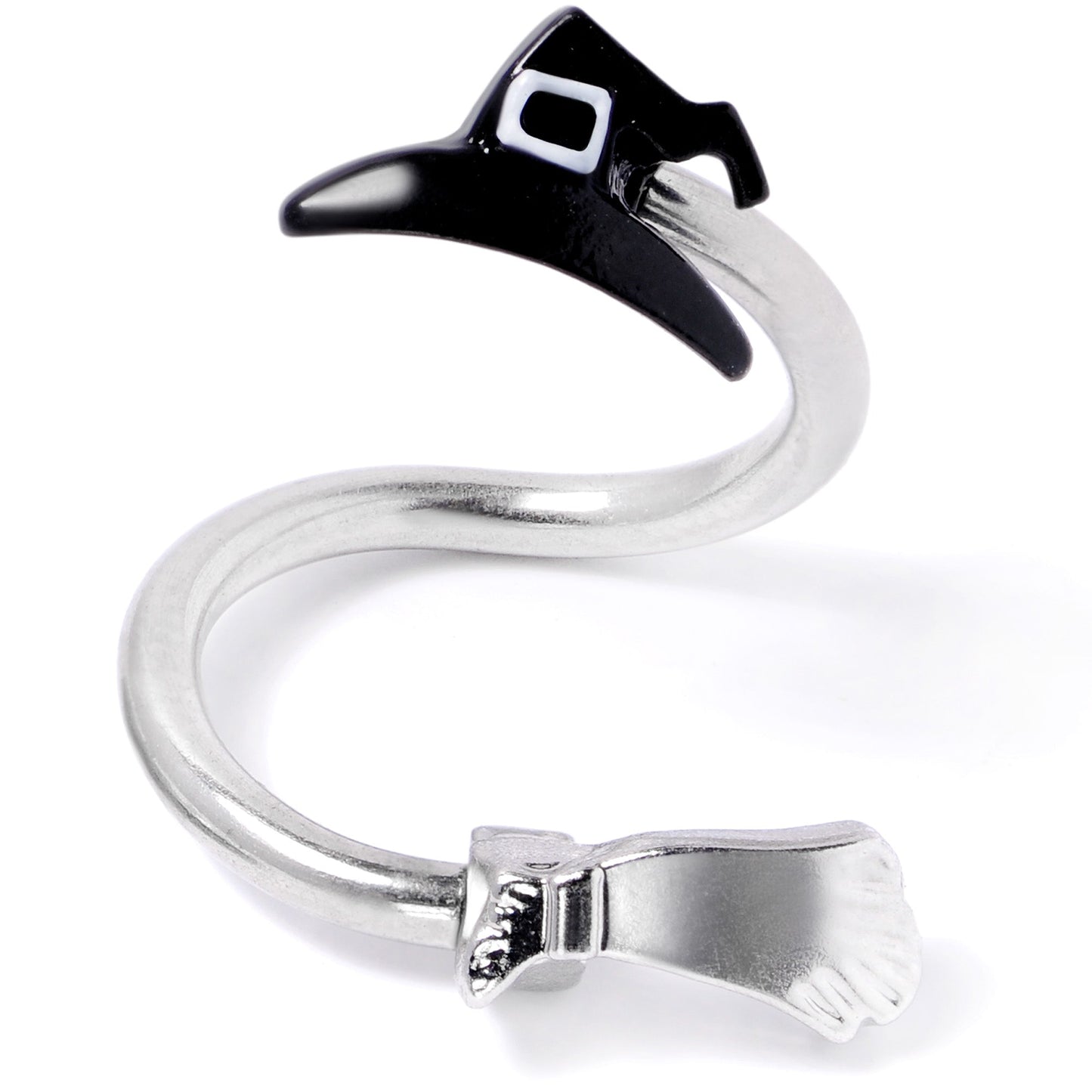 Hat and Broom Im a Witch Kit Halloween Spiral Twister Belly Ring