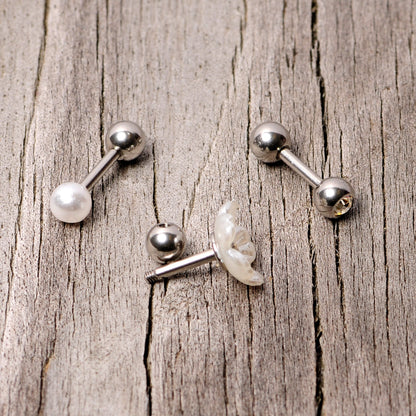 16G 1/4 Clear Gem Flower Cartilage Tragus Set of 3