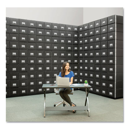 Bankers Box STAXONSTEEL Maximum Space-Saving Storage Drawers, Letter Files, 14" x 25.5" x 11.13", Black, 6/Carton