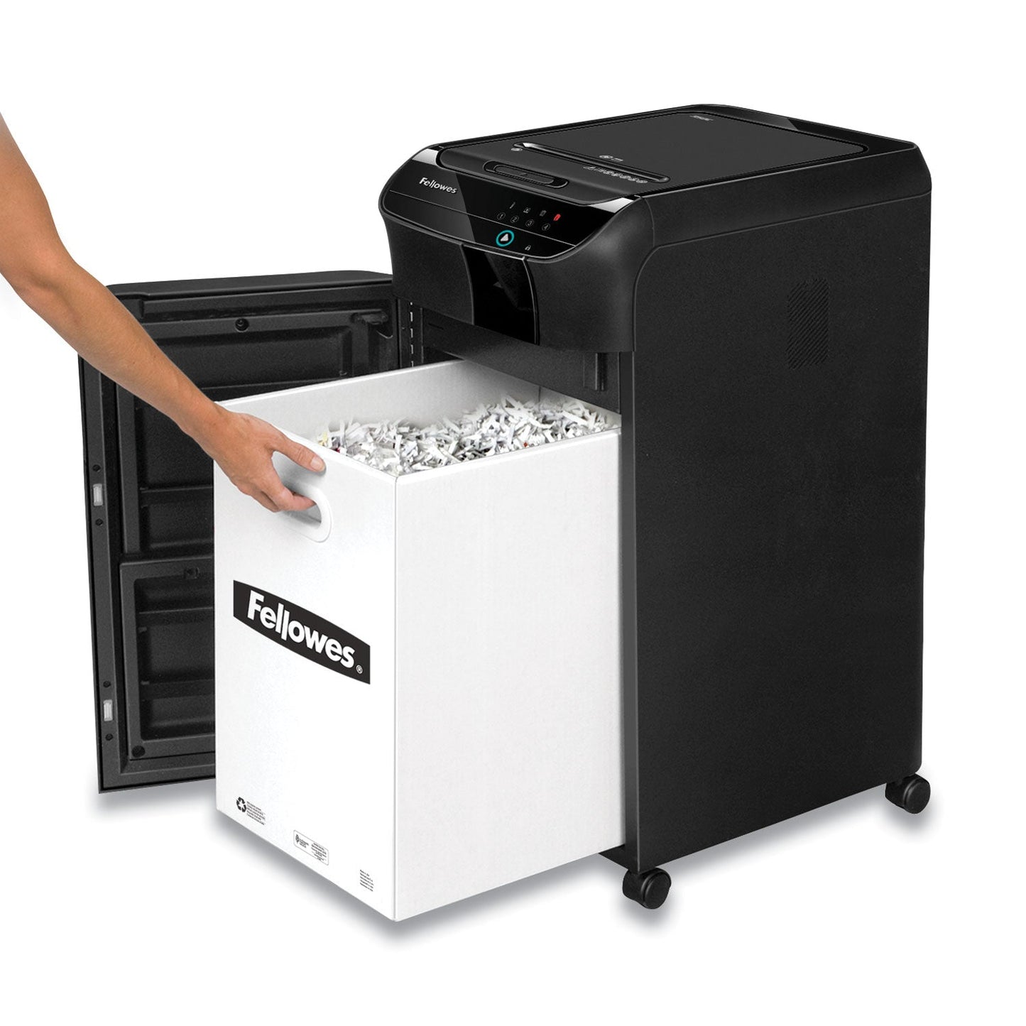 Fellowes AutoMax 350C Auto Feed Cross-Cut Shredder, 350 Auto/12 Manual Sheet Capacity