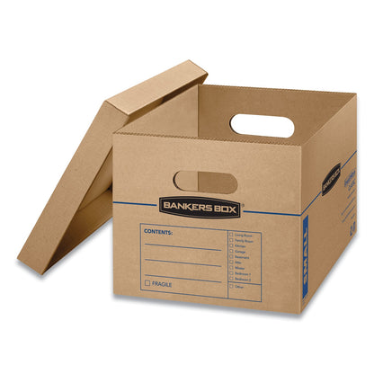 Bankers Box SmoothMove Classic Moving/Storage Boxes, Half Slotted Container (HSC), Small, 12" x 15" x 10", Brown/Blue, 20/Carton