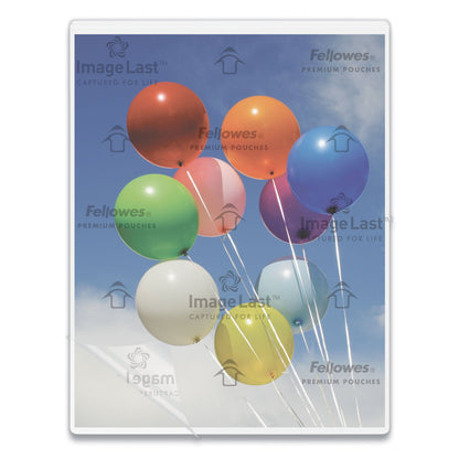 Fellowes ImageLast Laminating Pouches with UV Protection, 3 mil, 9" x 11.5", Clear, 150/Pack