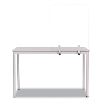 MasterVision Protector Series Frameless Glass Desktop Divider, 35.4 x 0.16 x 35.4, Clear/Aluminum