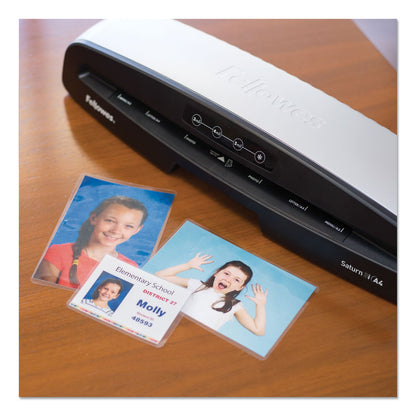 Fellowes Laminating Pouches, 5 mil, 3.88" x 2.63", Gloss Clear, 100/Pack