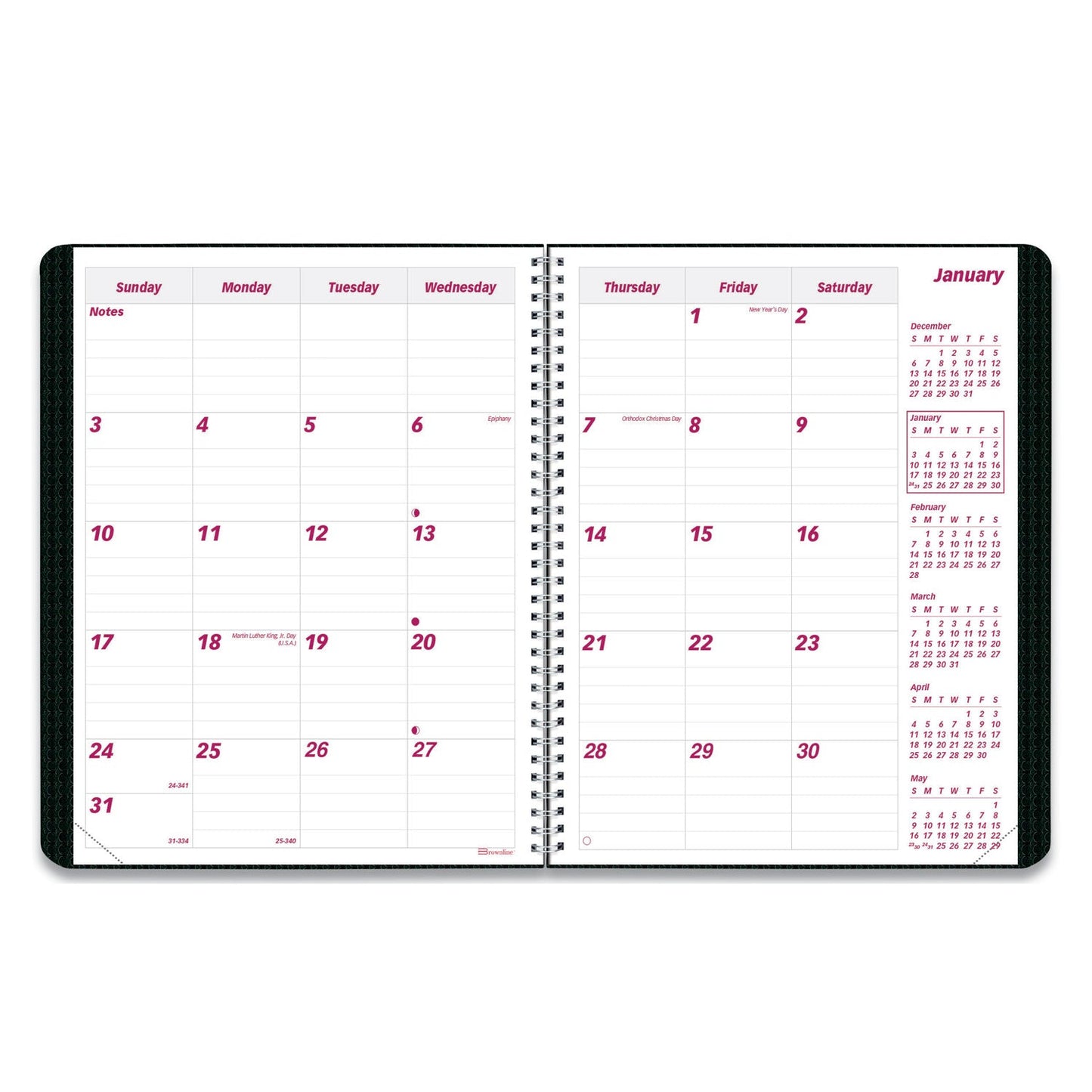 Brownline DuraFlex 14-Month Planner, 8.88 x 7.13, Black Cover, 14-Month (Dec to Jan): 2022 to 2024