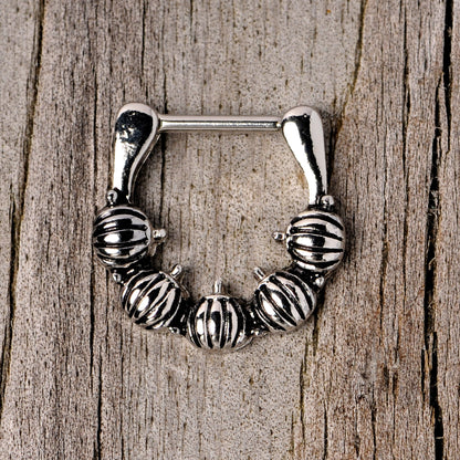 16G 5/16 Pumpkin Patch Halloween Septum Clicker