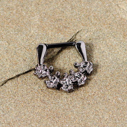 16G 5/16 Black Scary Skeletons Halloween Septum Clicker
