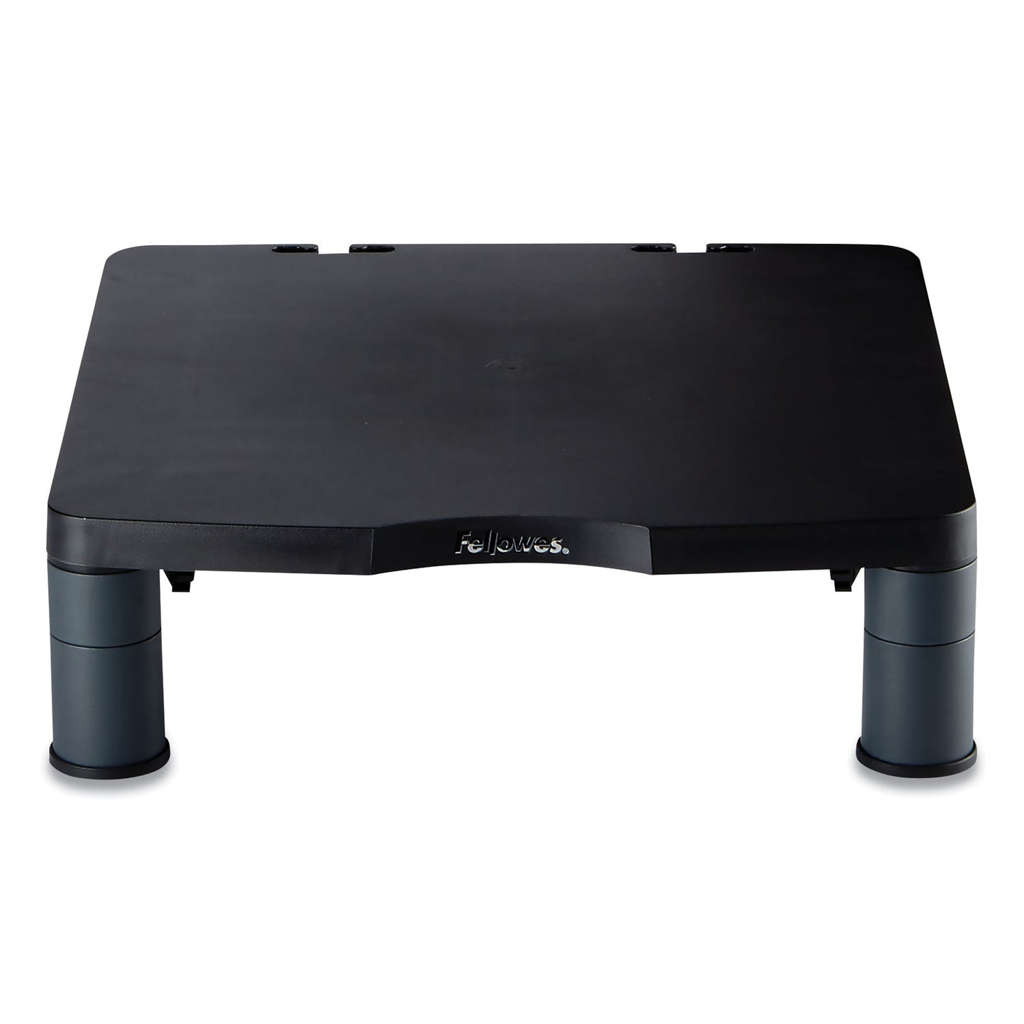 Fellowes Standard Monitor Riser, 13.38" x 13.63" x 2" to 4", Graphite, Supports 60 lbs