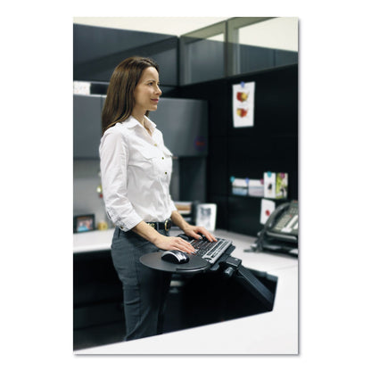 Fellowes Professional Sit/Stand Adjustable Keyboard Platform, 19w x 10.63d, Black