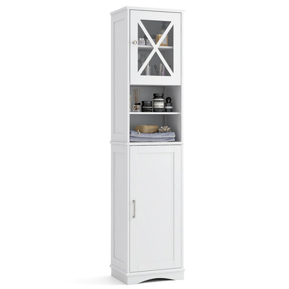 67 Inch Tall Bathroom Cabinet Freestanding Storage Cabinet with 5 Adjustable Shelves