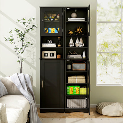 67 Inch Tall Bathroom Cabinet Freestanding Storage Cabinet with 5 Adjustable Shelves