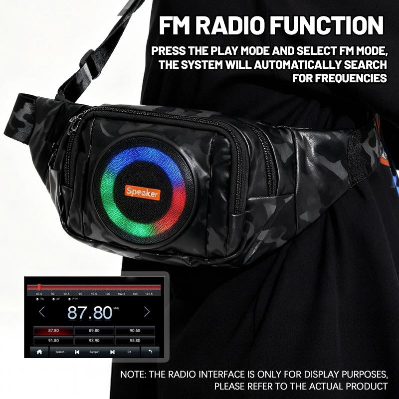 Trendy Outdoor Speaker Backpack, Portable Bluetooth Audio, Storage Space, Charging Power & FM Player – Designed for Camping, Hiking & Adventure Trips