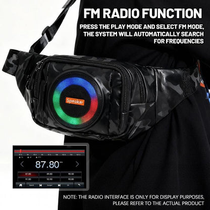 Trendy Outdoor Speaker Backpack, Portable Bluetooth Audio, Storage Space, Charging Power & FM Player – Designed for Camping, Hiking & Adventure Trips