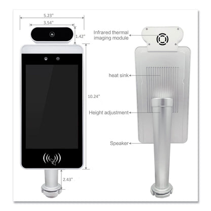 OneScreen GoSafe Octa-Core Processor Body Temperature and Facial Recognition Scanner, 8" LCD, 800 x 1280 Pixels