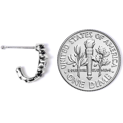 20G 3/8 Clear Gem Steel Twist Faux Hoop Nose Bone