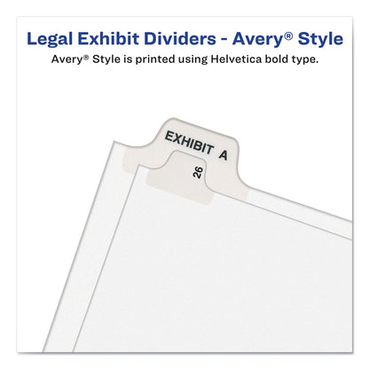 Avery Preprinted Legal Exhibit Side Tab Index Dividers, Avery Style, 10-Tab, 10, 11 x 8.5, White, 25/Pack