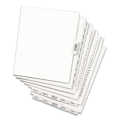 Avery Preprinted Legal Exhibit Side Tab Index Dividers, Avery Style, 10-Tab, 8, 11 x 8.5, White, 25/Pack
