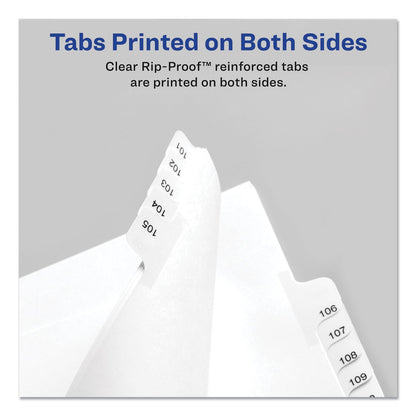 Avery Preprinted Legal Exhibit Side Tab Index Dividers, Allstate Style, 25-Tab, 126 to 150, 11 x 8.5, White, 1 Set, (1706)