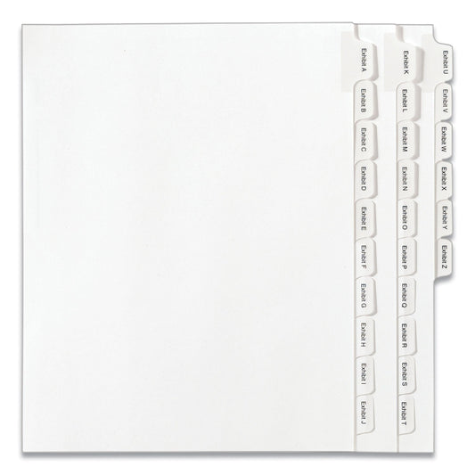 Avery Preprinted Legal Exhibit Side Tab Index Dividers, Allstate Style, 26-Tab, Exhibit A to Exhibit Z, 11 x 8.5, White, 1 Set