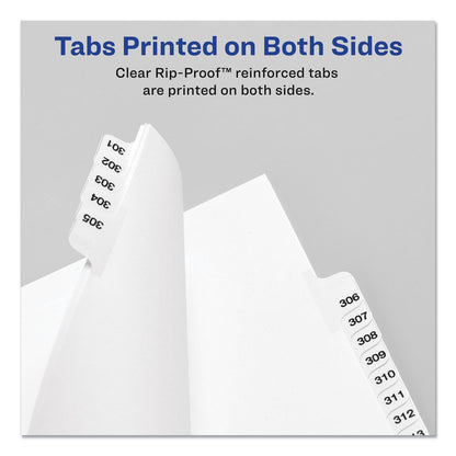 Avery Preprinted Legal Exhibit Side Tab Index Dividers, Avery Style, 10-Tab, 6, 11 x 8.5, White, 25/Pack