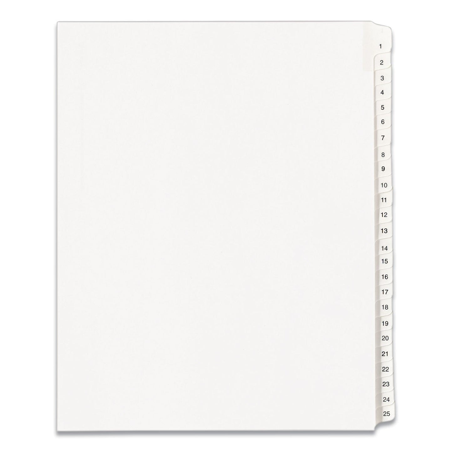 Avery Preprinted Legal Exhibit Side Tab Index Dividers, Allstate Style, 25-Tab, 1 to 25, 11 x 8.5, White, 1 Set, (1701)