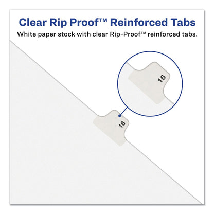 Avery Preprinted Legal Exhibit Side Tab Index Dividers, Avery Style, 26-Tab, A, 11 x 8.5, White, 25/Pack, (1401)