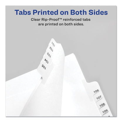 Avery Preprinted Legal Exhibit Side Tab Index Dividers, Allstate Style, 25-Tab, 101 to 125, 11 x 8.5, White, 1 Set, (1705)