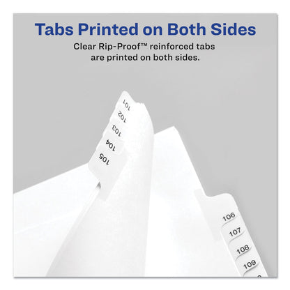 Avery Preprinted Legal Exhibit Side Tab Index Dividers, Allstate Style, 10-Tab, 13, 11 x 8.5, White, 25/Pack